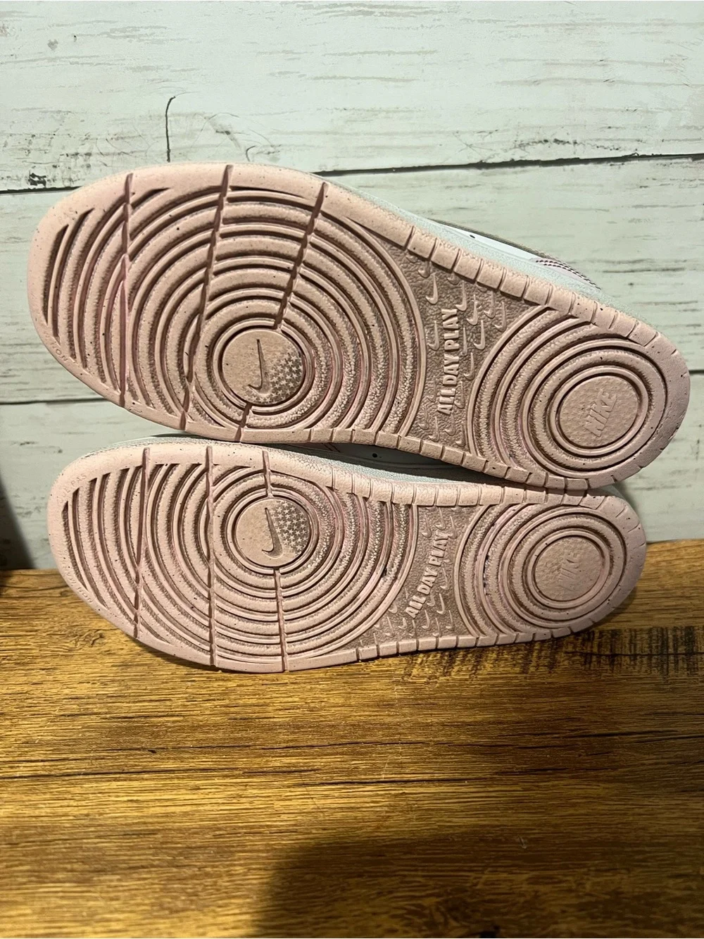 Nike Kids Grade School Borough Low Recraft Pink and White Sneakers